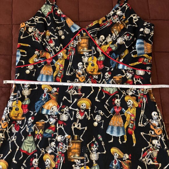 Partying skeletons /Day of the Dead dress by Paper Doll Productions S - Picture 8 of 13